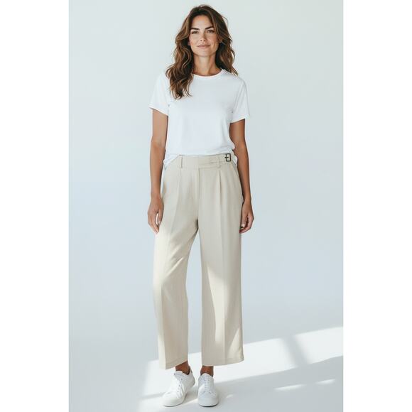 VERONIQUE LEROY PARIS Wide Leg Belted Pants Size 40 EU Made in France - Picture 2 of 11